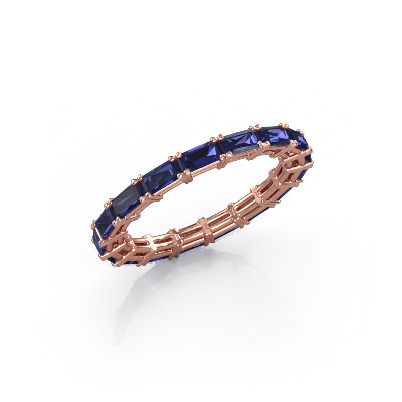 Aanschuifring Vivienne EME 4x2 585 rosé goud saffier 4x2 mm