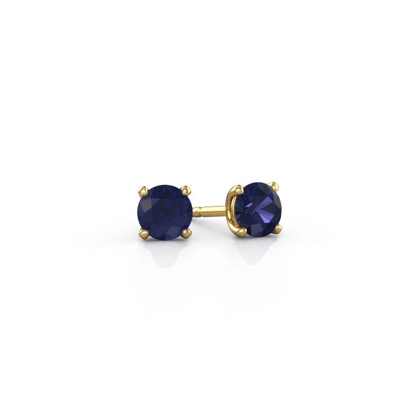 Clous d'oreilles Sam RND 585 or jaune saphir 5 mm