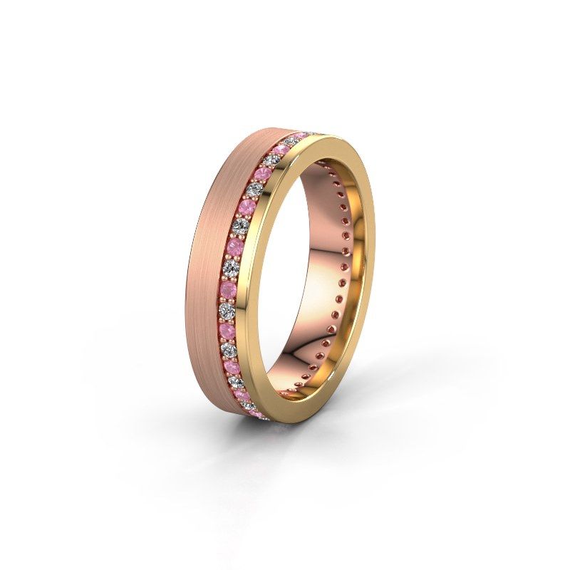 Image of Wedding ring WH0303L15BPM<br/>585 rose gold ±5x2 mm<br/>Pink sapphire 1.3 mm