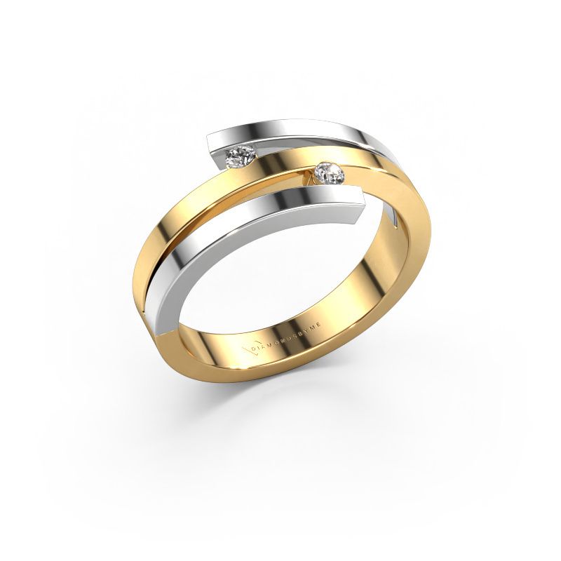 Bague Roxane 585 or jaune diamant synthétique 0.06 crt