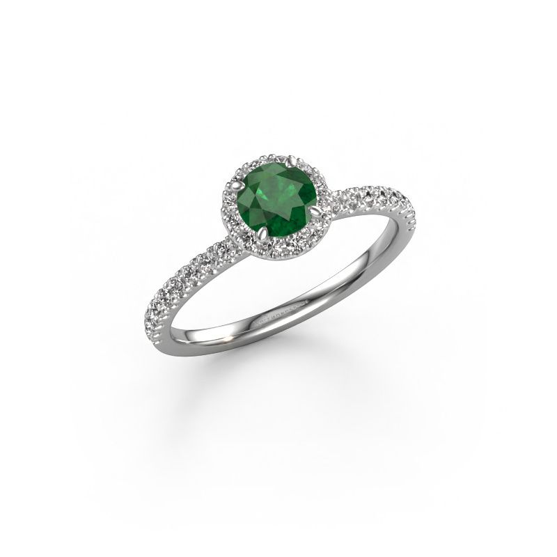 Engagement ring Miranda RND 950 platinum emerald 6.5 mm