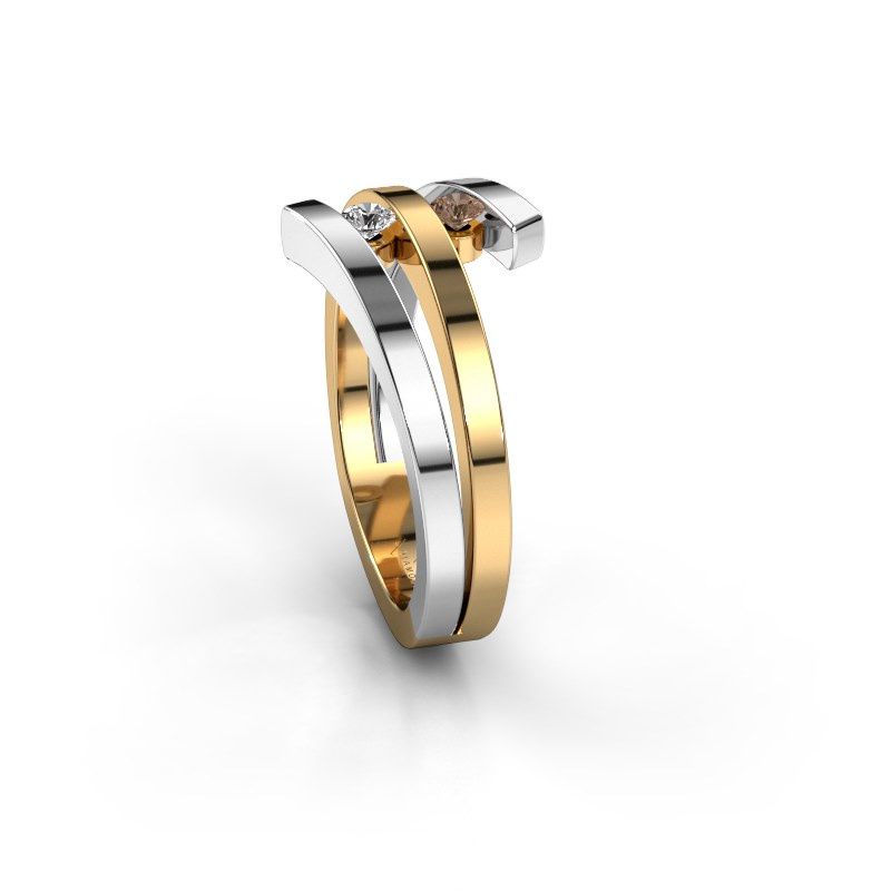 Bild von Ring Synthia 585 Gold Braun Diamant 0.12 crt
