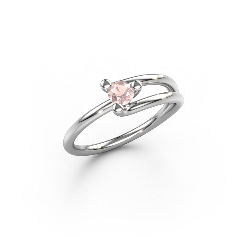 Ring Roosmarijn 585 white gold morganite champagne 3.7 mm