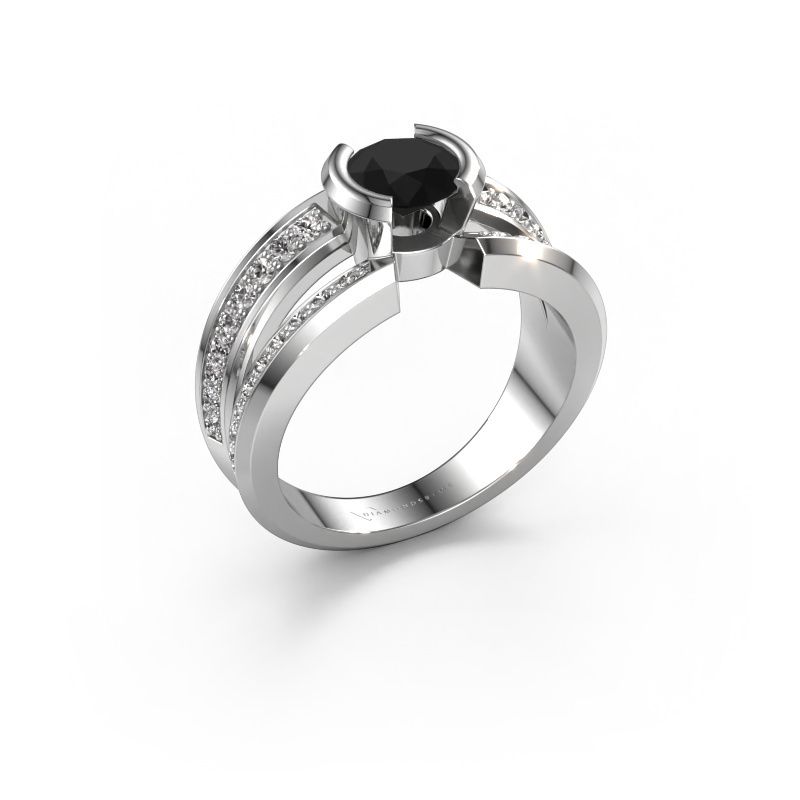 Herrenring Rowan 585 Weißgold Schwarz Diamant 1.30 crt