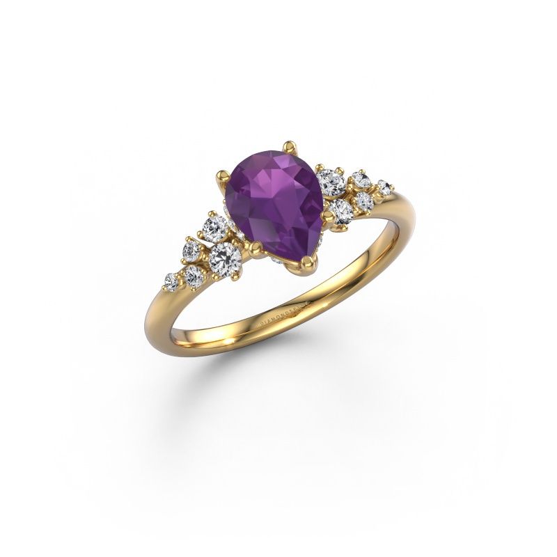 Engagement ring Emma PER 585 gold amethyst 8x6 mm