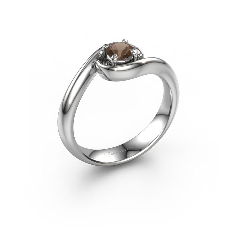 Verlobungsring Linn 950 Platin Rauchquarz 4.2 mm
