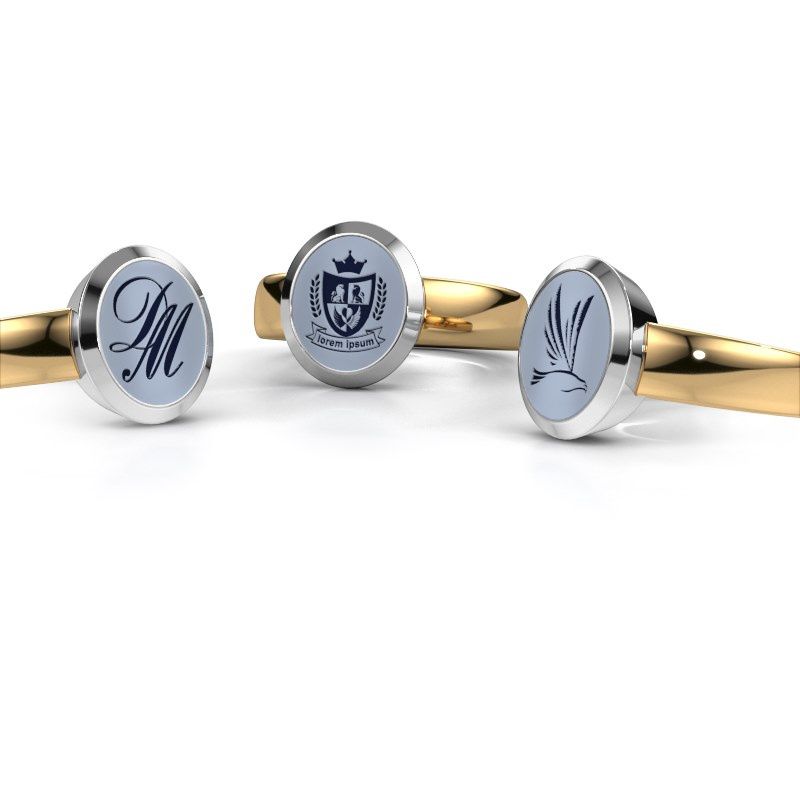 Afbeelding van Zegelring Oscar 2<br/>585 goud<br/>Licht blauwe lagensteen 11x9 mm