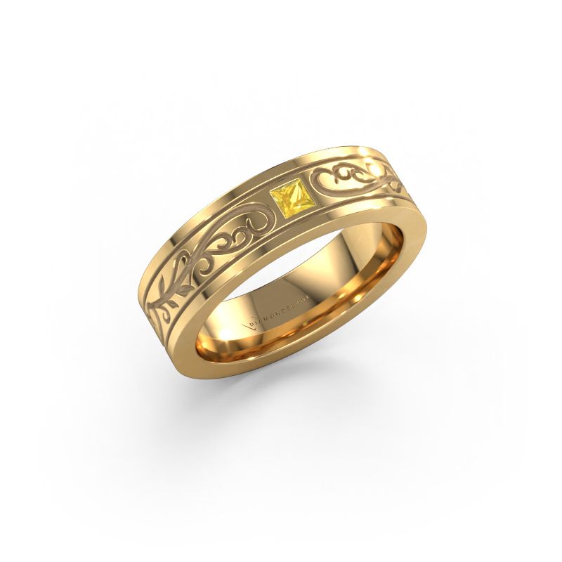 Men's ring Matijs 585 gold yellow sapphire 3 mm