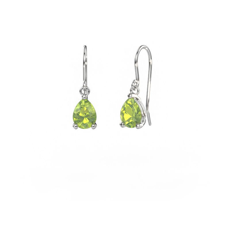 Drop earrings Laurie PER 1 950 platinum peridot 8x6 mm