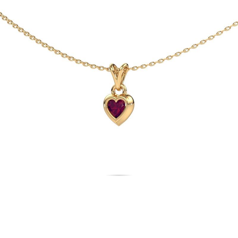 Colgante Charlotte Heart 585 oro rodolita 4 mm