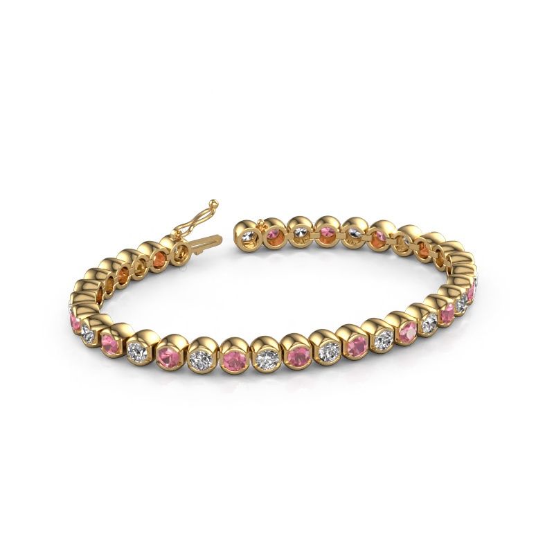 Tennis bracelet Bianca 4 mm 585 gold tourmaline pink 4 mm
