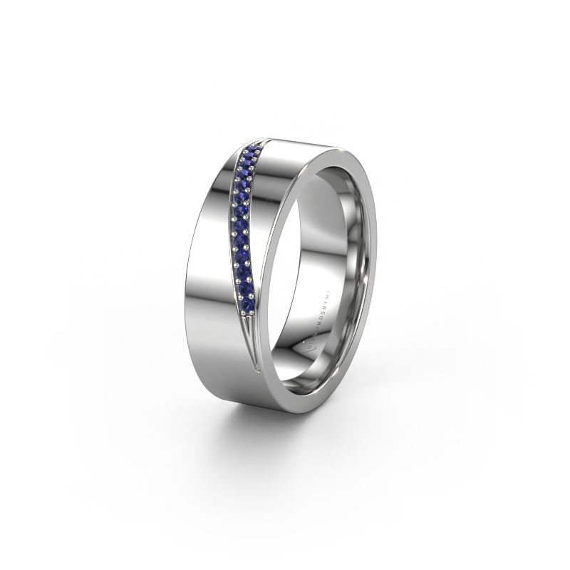 Trouwring WH2146L17A 950 platina saffier ±7 x 1,7 mm