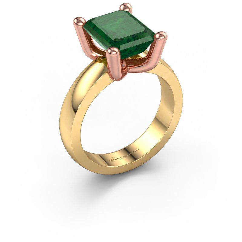 Bague Clelia EME 585 or jaune emeraude 10x8 mm