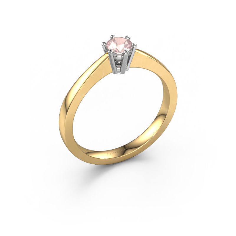 Engagement ring Noortje 585 gold morganite champagne 4 mm