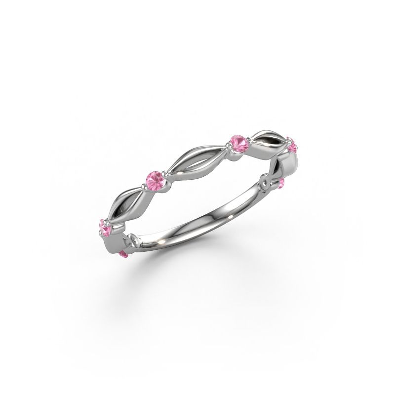 Bague superposable Shalon 585 or blanc saphir rose 1.8 mm