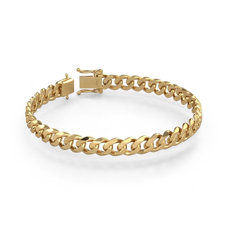 Cuban cuban link bracelet ±0.31 in (8 mm) 585 gold
