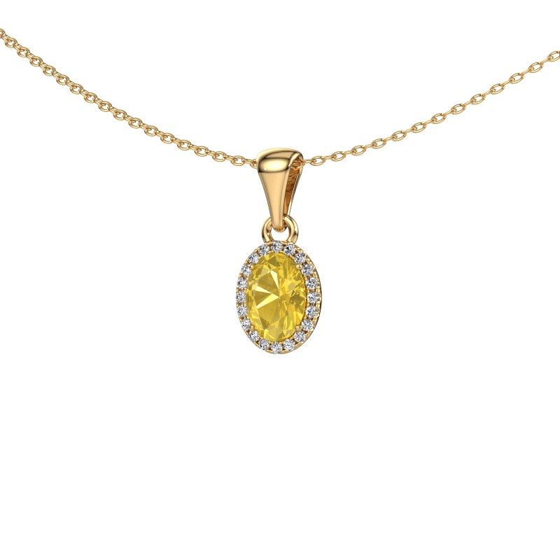 Anhänger Seline ovl 585 Gold Gelb Saphir 7x5 mm