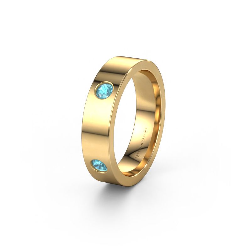 Wedding ring WH0104L15BP 585 gold blue topaz 3 mm ±4x2 mm