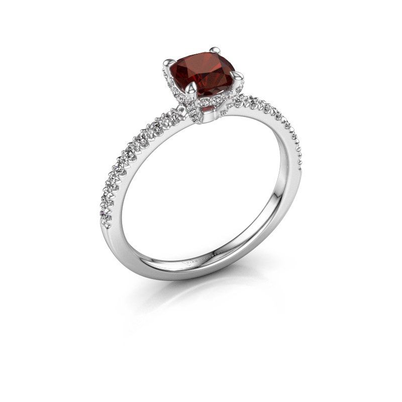 Image of Engagement ring saskia 1 cus<br/>950 platinum<br/>Garnet 5.5 mm