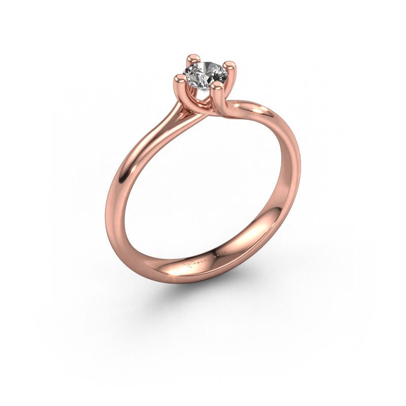 Verlobungsring Dewi Round 585 Roségold Diamant 0.25 crt