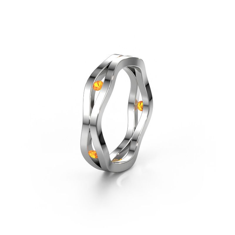 Wedding ring WH2122L 585 white gold citrin ±5x1.8 mm
