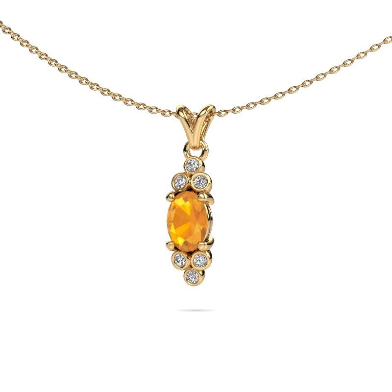 Pendant Lucy 2 585 gold citrin 7x5 mm
