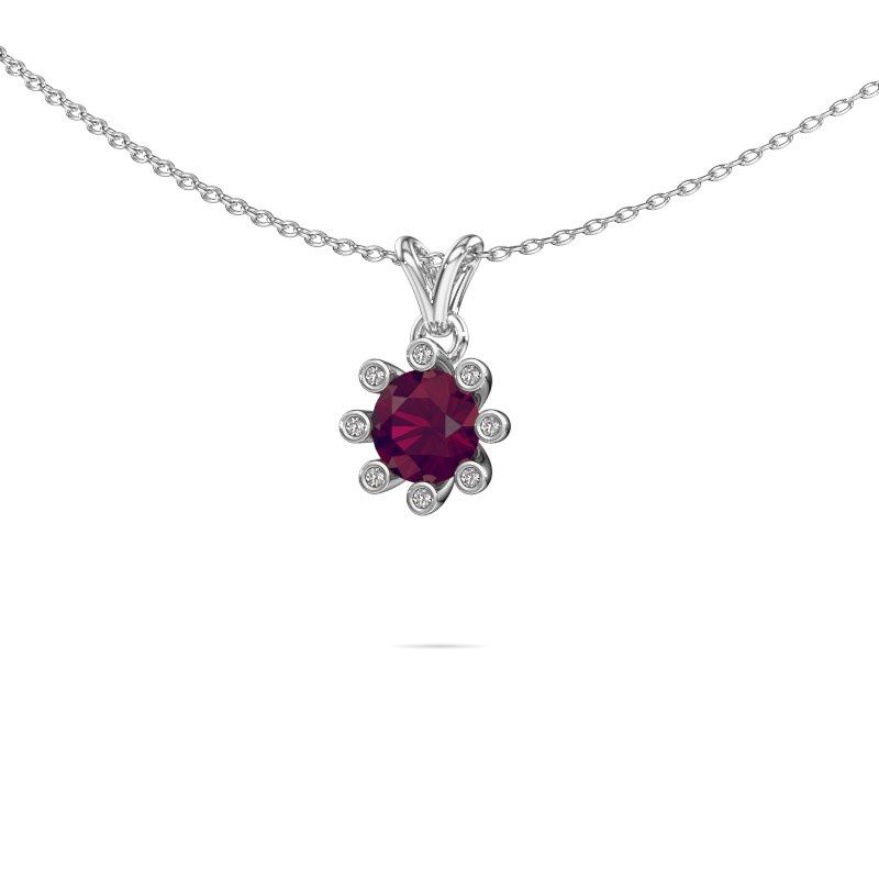 Hanger Carola 3 585 witgoud rhodoliet 6 mm