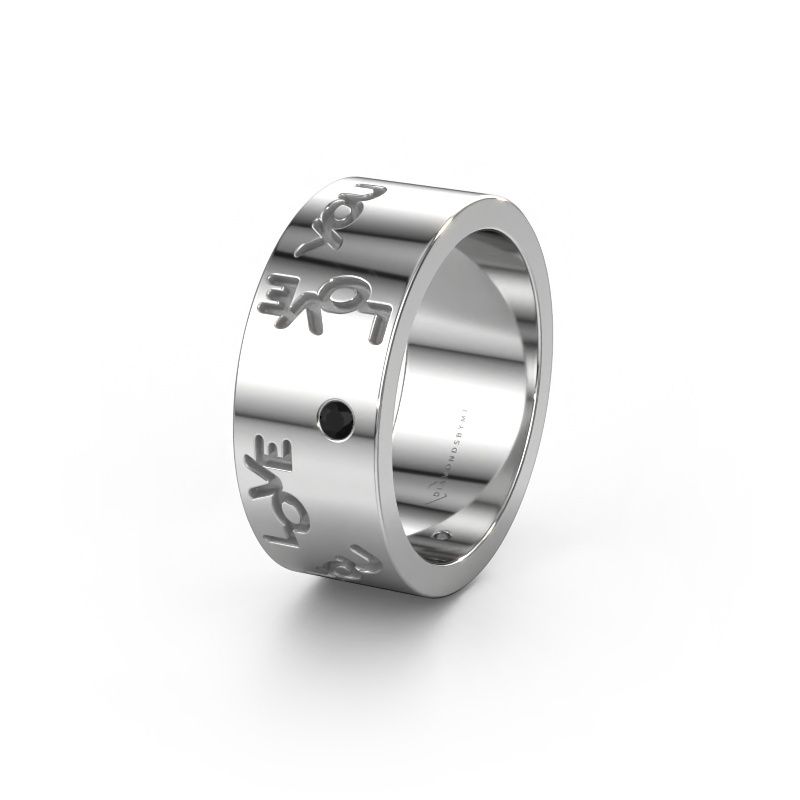 Trouwring Namering 5 585 witgoud ±8x1.8 mm