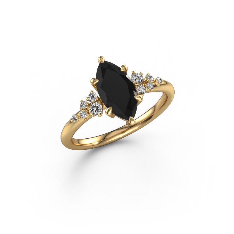 Afbeelding van Verlovingsring royce mrq<br/>585 goud<br/>zwarte diamant 1.633 crt
