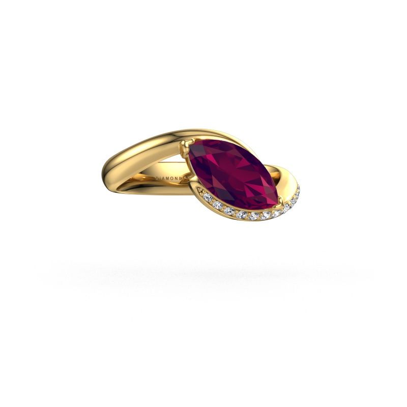 Verlobungsring Aida MRQ side 585 Gold Rhodolit 11x5.5 mm
