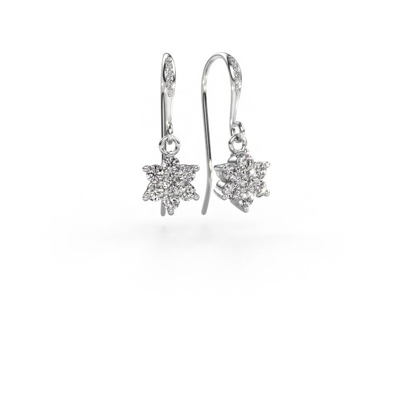Pendants d'oreilles Dahlia 2 585 or blanc diamant synthétique 0.69 crt