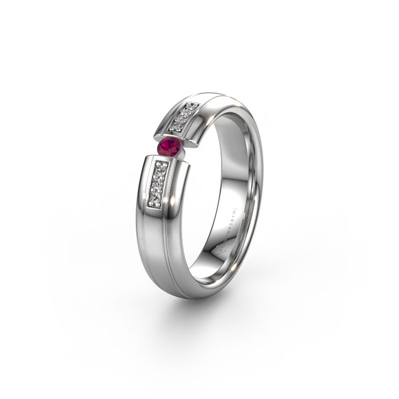 Trouwring WH2128L26C 950 platina rhodoliet ±5x2 mm