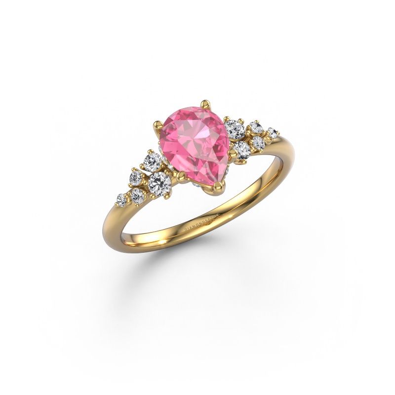 Engagement ring Emma PER 585 gold pink sapphire 8x6 mm
