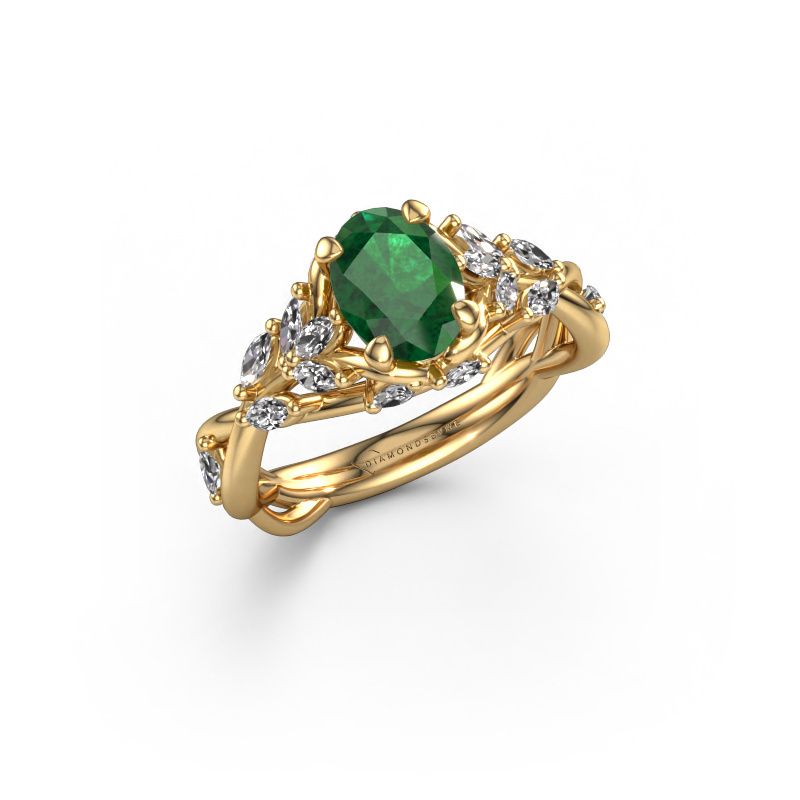 Verlobungsring Samantha OVL 585 Gold Smaragd 7,5x5,5 mm
