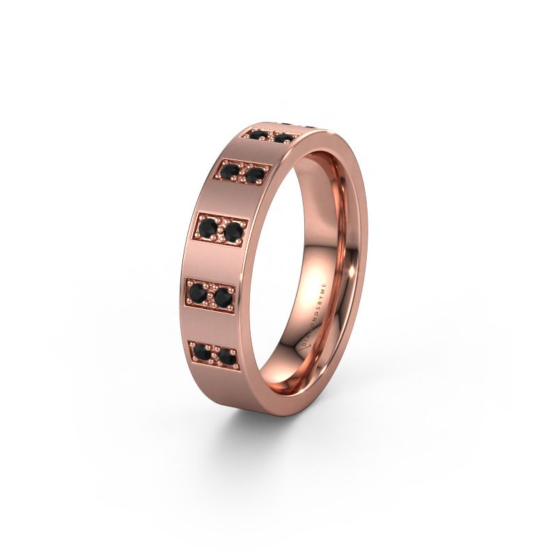 Wedding ring WH2013L 585 rose gold black diamond ±5x2 mm