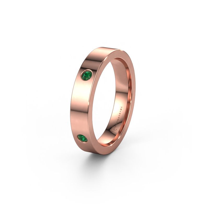 Trouwring WH0104L14BP 585 rosé goud smaragd 2.2 mm ±4 x 2 mm