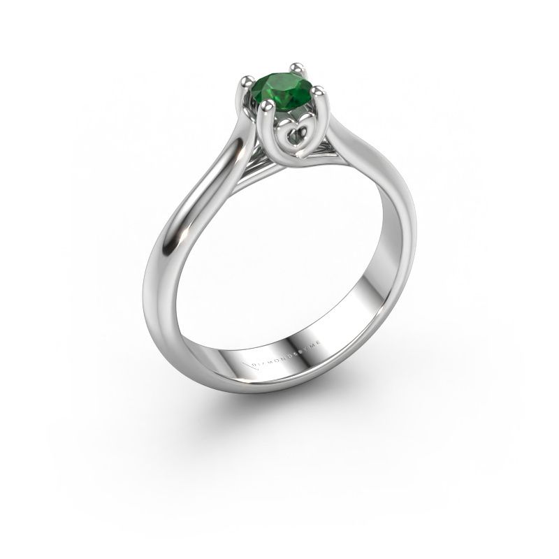 Engagement ring Nisa 950 platinum emerald 4.2 mm