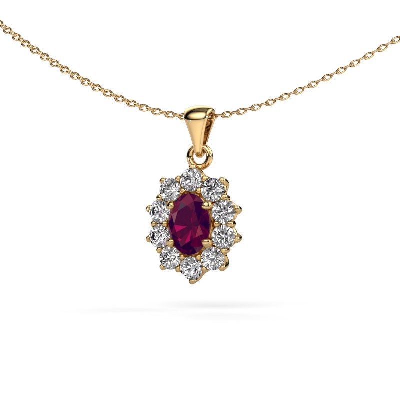 Pendant Leesa 585 gold rhodolite 7x5 mm