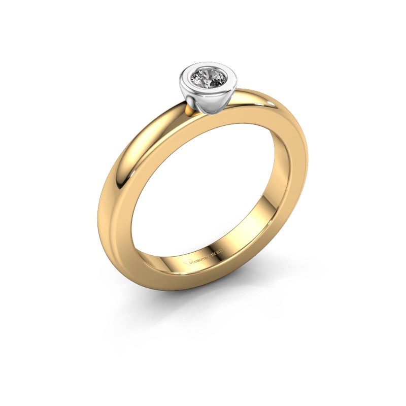 Image of Stacking ring Eloise Round 585 gold diamond 0.10 crt