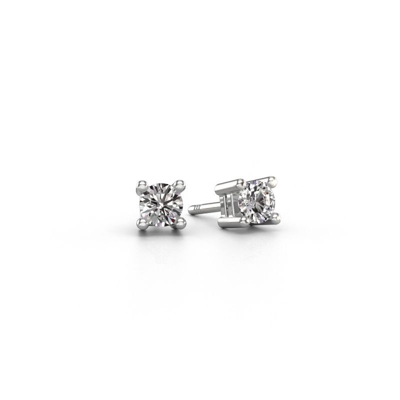 Clous d'oreilles Eline 950 platine zircone 5 mm