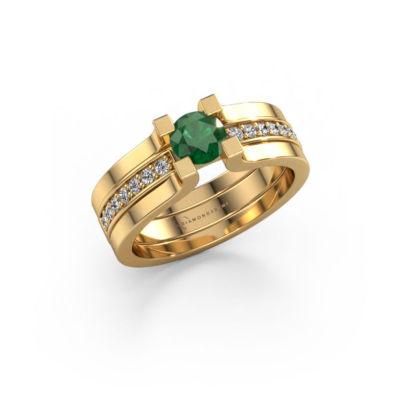 Engagement ring Myrthe 585 gold emerald 5 mm
