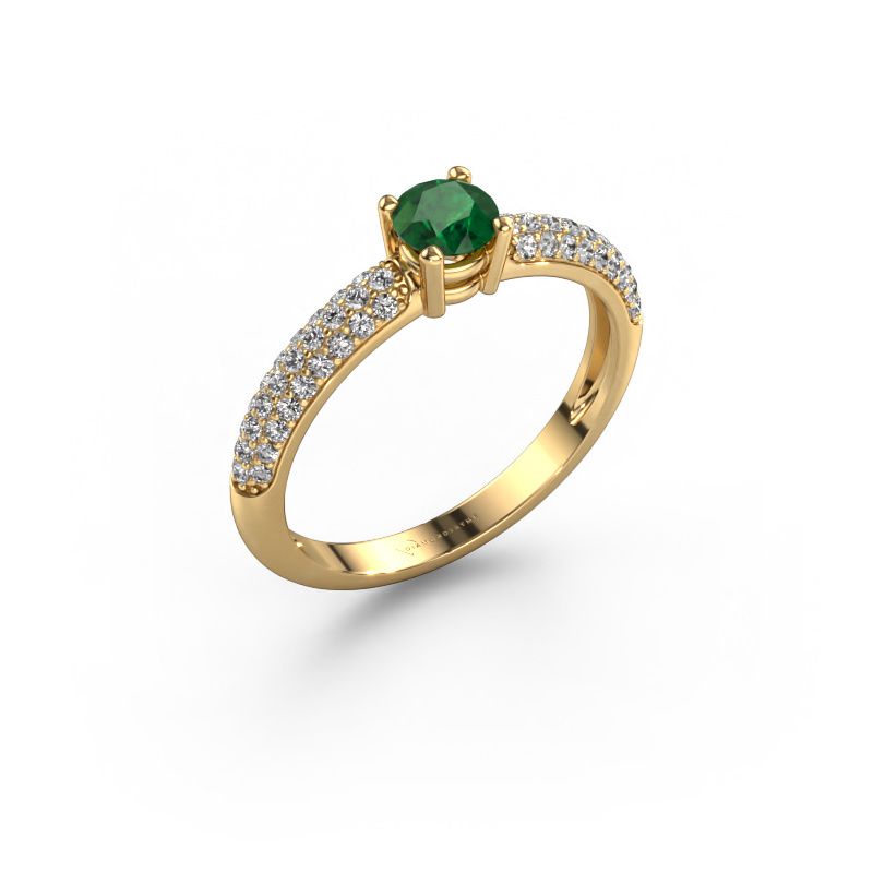 Engagement ring Marjan 585 gold emerald 4.2 mm