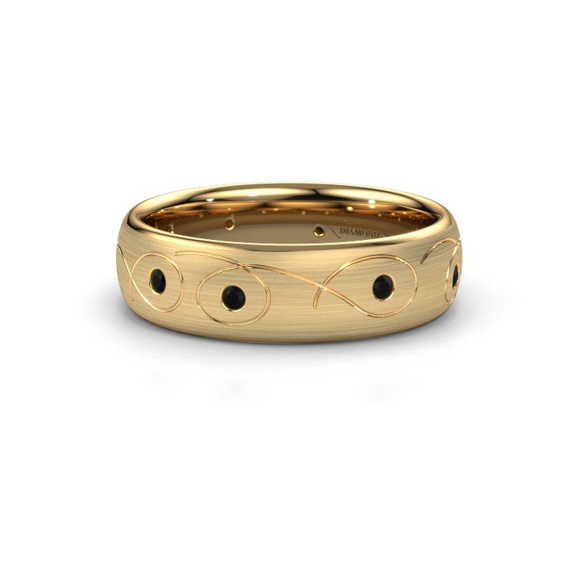 Image of Wedding ring WH2068L36BM<br/>585 gold ±6x2 mm<br/>Black diamond