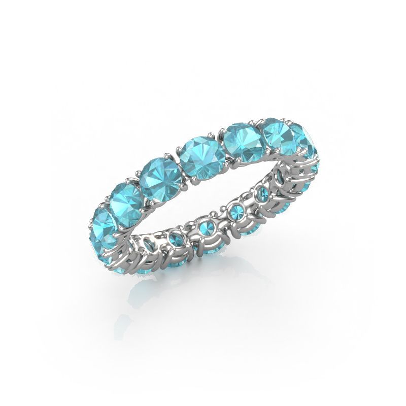 Stackable ring Vivienne 4.0 585 white gold blue topaz 4 mm