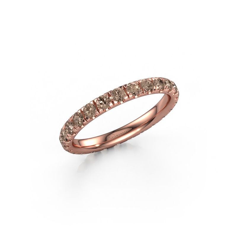 Ring Jackie 2.3 585 rosé goud bruine diamant 1.25 crt