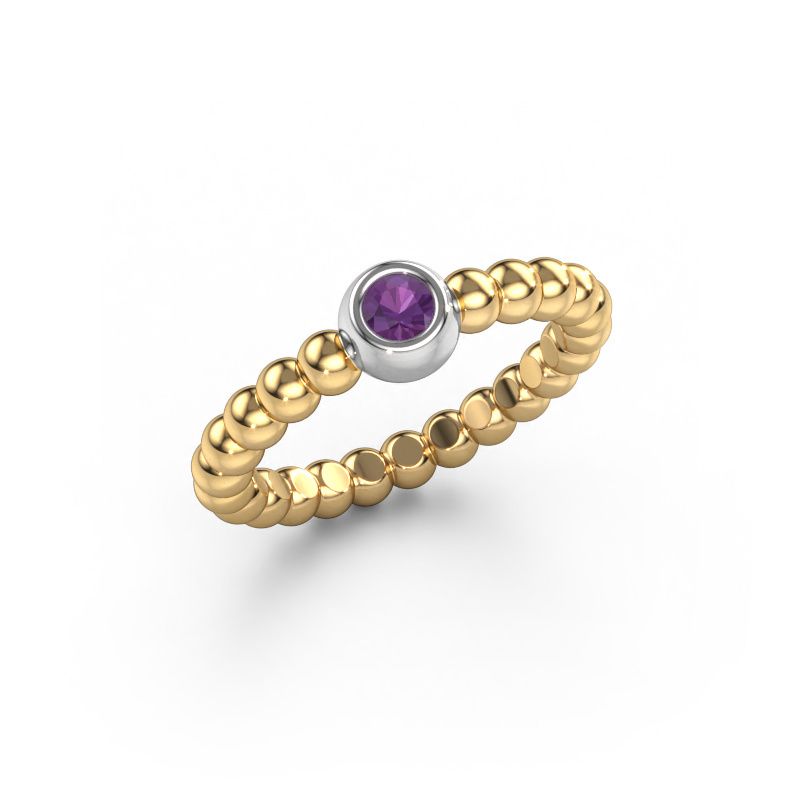 Stackable ring Dini 585 gold amethyst 3 mm