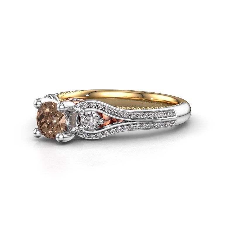Afbeelding van Verlovingsring Nikita<br/>585 goud<br/>Bruine diamant 0.82 crt