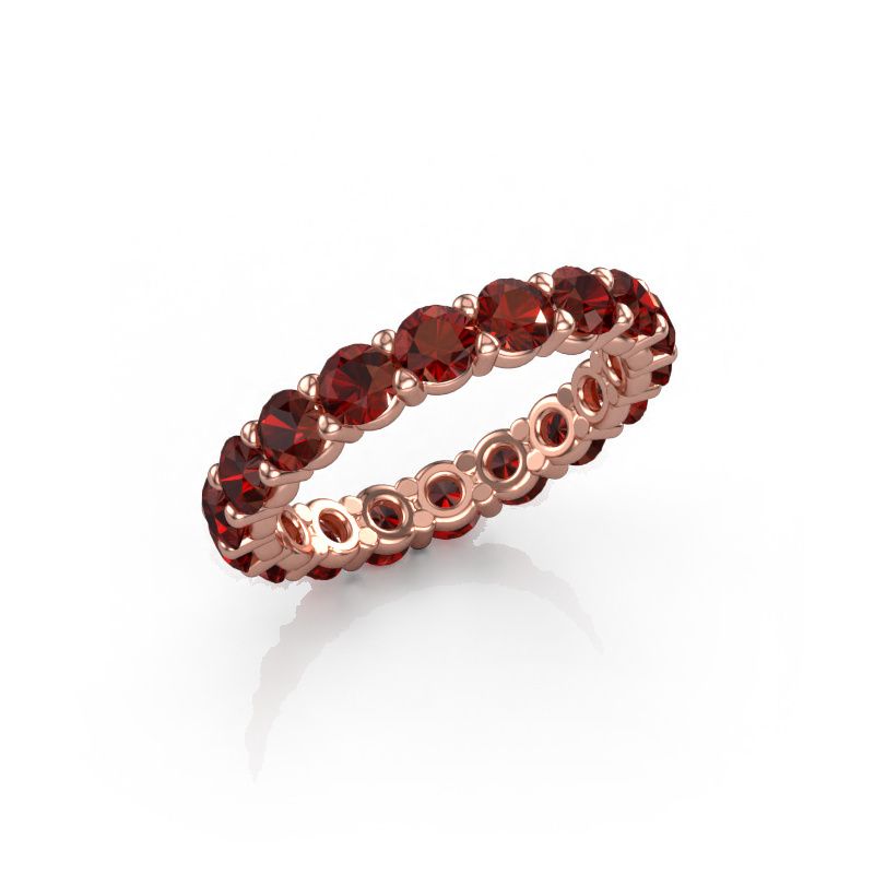 Ring Heddy rnd 3.4 585 rosé goud granaat 3.4 mm