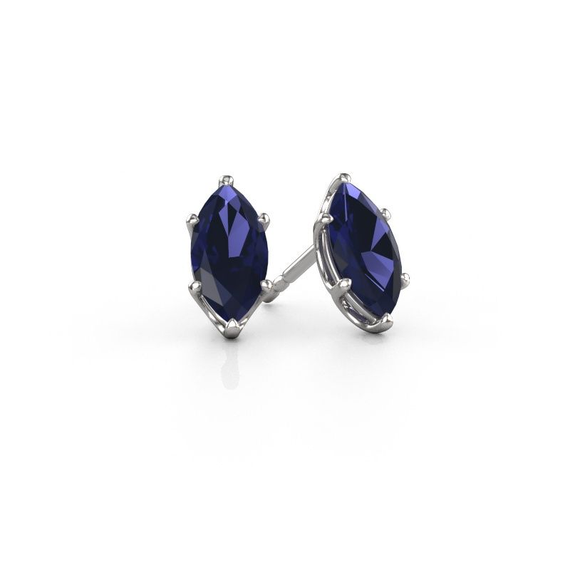 Clous d'oreilles Sam MRQ 585 or blanc saphir 10x5 mm