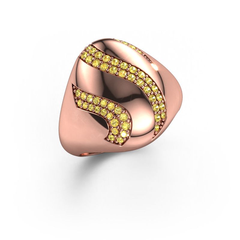 Bague Vilma 585 or rose saphir jaune 1.2 mm